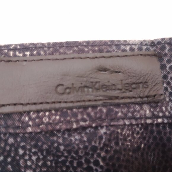 Calvin Klein Jeans Ladies Navy Size 14 Snake/Reptile Print Straight Leg Jeans - Picture 6 of 12